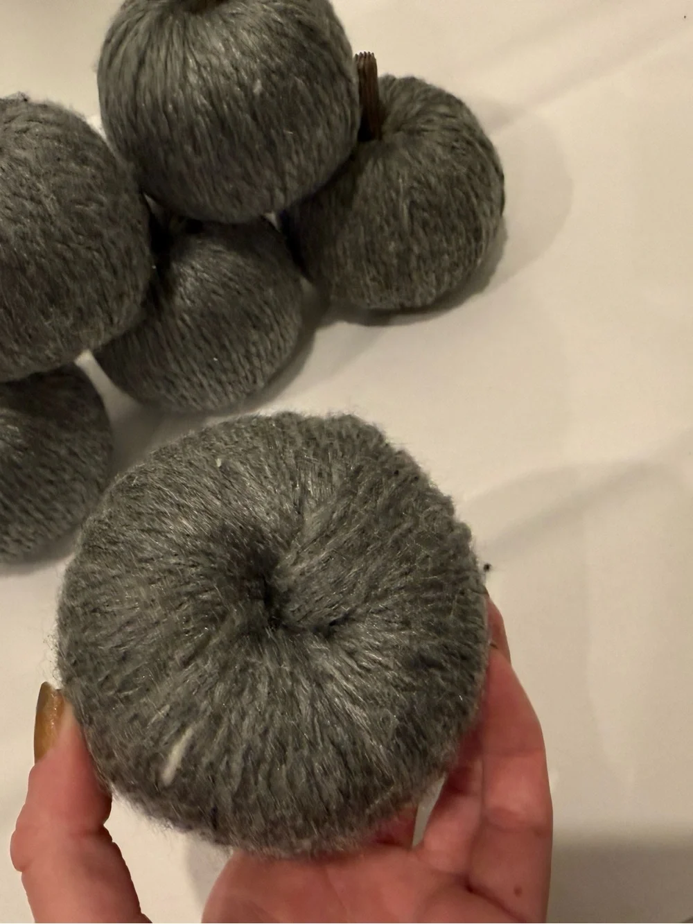 Set of 8 Minimalist Decorative Pumpkins in Gray and White